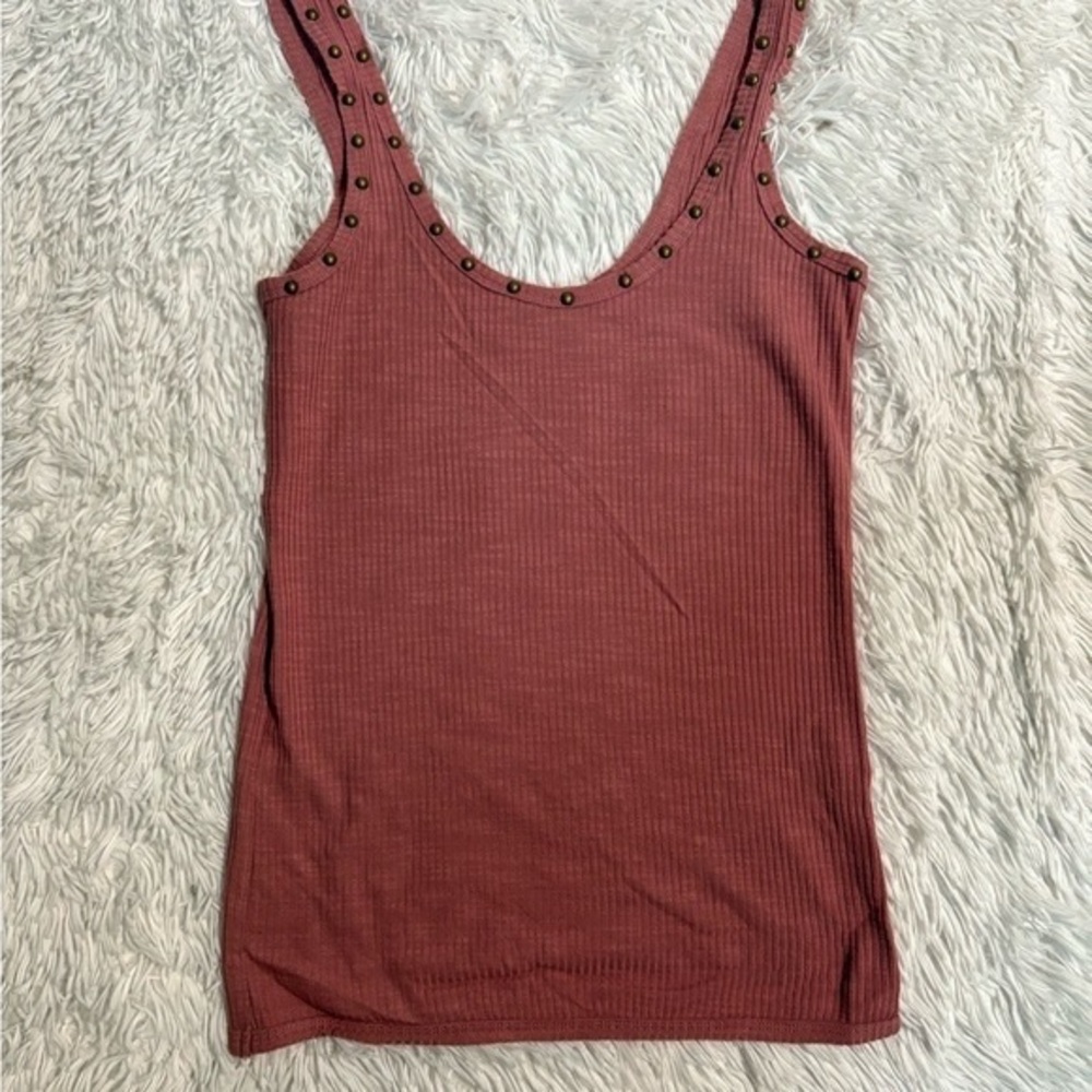 Vici Studded Dusty Rose Tank Top